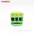 Bornier universel 50mm2 3 voies jaune/vert